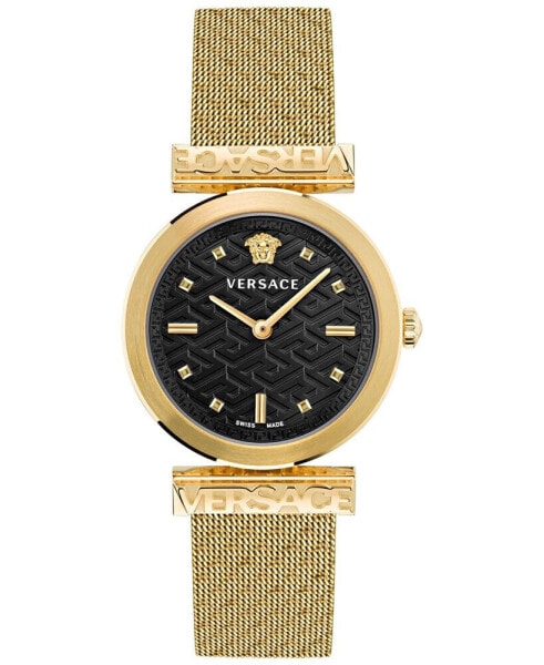 Women's Swiss Regalia Gold Ion Plated Mesh Bracelet Watch 34mm