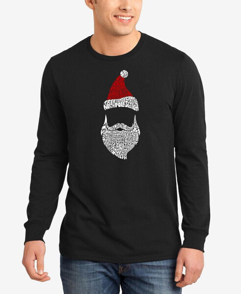 Men's Santa Claus Word Art Long Sleeve T-shirt