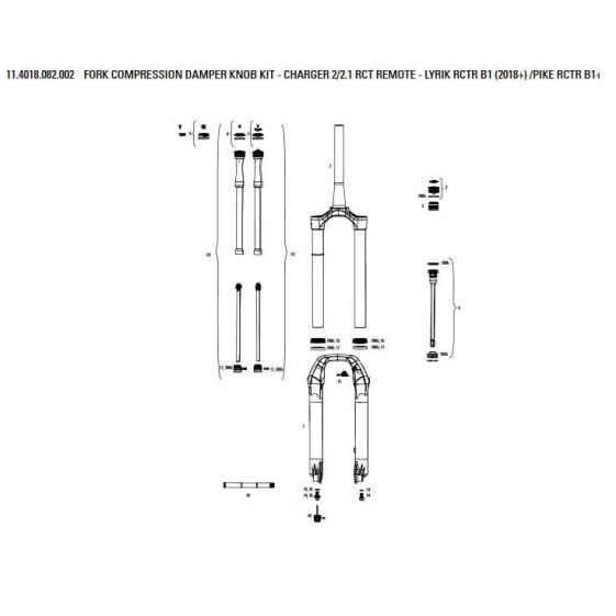 ROCKSHOX Compression Damper Knob Kit Charger 2/2.1 RCT Remote Compressor