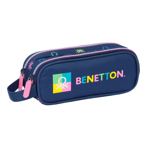 Double Carry-all Benetton Cool Navy Blue 21 x 8 x 6 cm