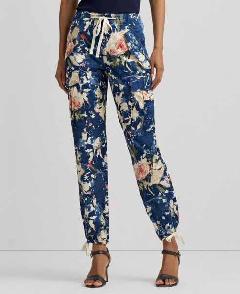 Women's Floral High-Rise Cargo Pants