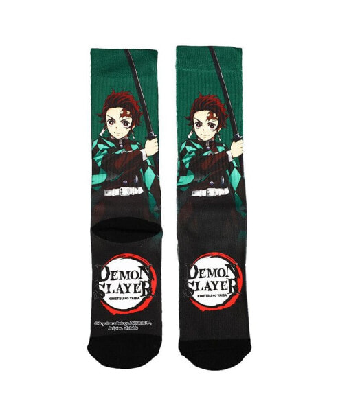 Men's Green Sublimated crew Socks for Men