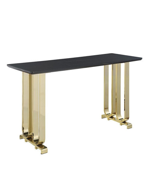 High Bar Table with Lauren Gold Black Top