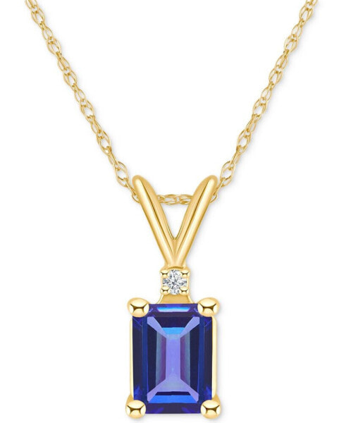 Macy's tanzanite (1 ct. t.w.) & Diamond Accent 18" Pendant Necklace in 14k Gold or 14k White Gold