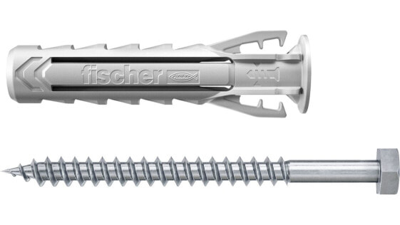 fischer 567828 - Screw & wall plug kit - Autoclaved aerated concrete - Brick - Concrete - Gypsum fibre board - Masonry - Nylon - Grey - Germany - 1 cm