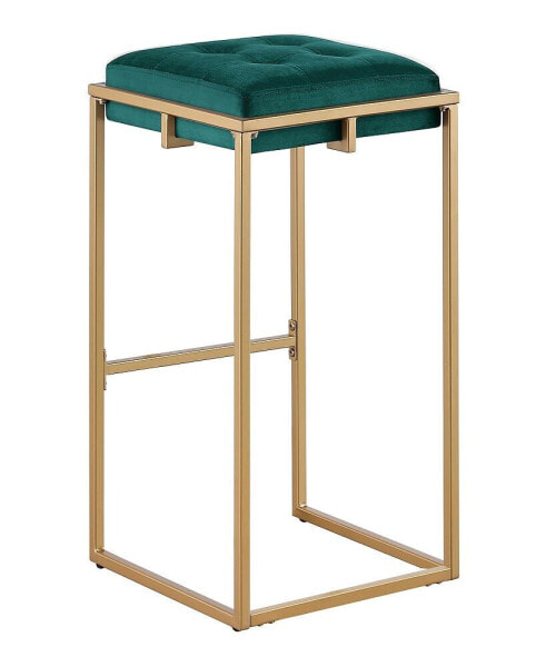 Nadia 2-Piece Square Metal Padded Seat Bar Stool Set