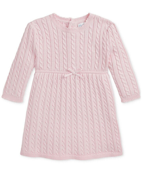 Baby Cotton Cable-Knit Dress