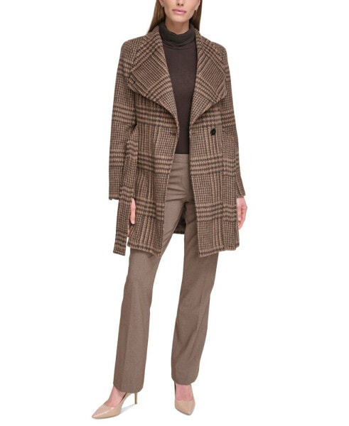 Womens Asymmetrical Belted Wrap Coat, Created for Macys