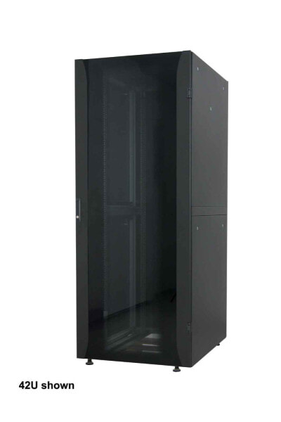 Intellinet Network Cabinet - Free Standing (Premium) - 22U - Usable Depth 129 to 629mm/Width 503mm - Black - Flatpack - Max 2000kg - Server Rack - IP20 rated - 19" - Aluminium - Multi-Point Door Lock - Split Side Panels (Two Locks Per Side) - Three Year Warranty - F