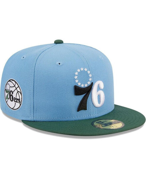 Men's Light Blue, Green Philadelphia 76ers Two-Tone 59FIFTY Fitted Hat