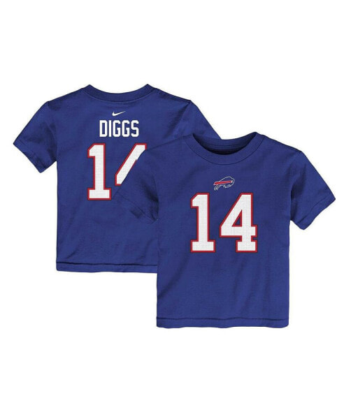 Toddler Boys and Girls Stefon Diggs Royal Buffalo Bills Player Name and Number T-shirt