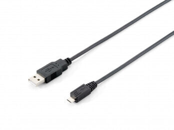 Equip USB 2.0 Type A to Micro-B Cable - 1.0m - Black - 1 m - USB A - Micro-USB B - USB 2.0 - Male/Male - Black