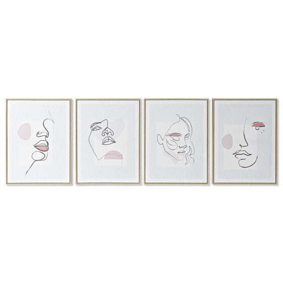 Painting DKD Home Decor Face Scandinavian 45 x 2,5 x 60 cm (4 Units)