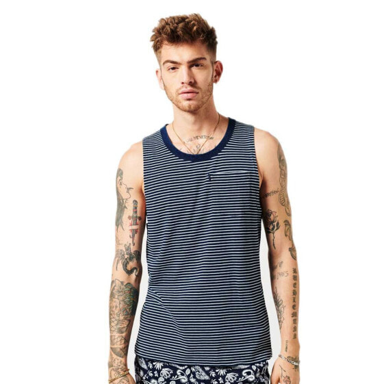 SUPERDRY Vintage Indigo Stripe sleeveless T-shirt