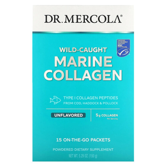 Коллаген морской дикий Dr. Mercola, 15 пакетиков, безвкусный