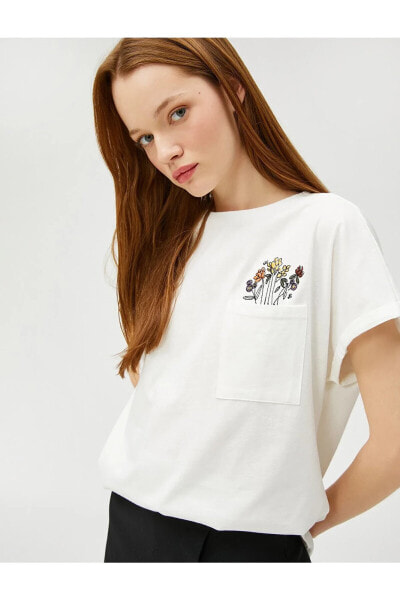 Футболка Koton Bicycle Necked Tee Embroidered Pocket