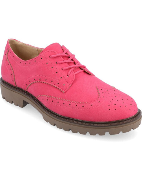 Women's Claudiya Wingtip Oxford Lug Sole Flats