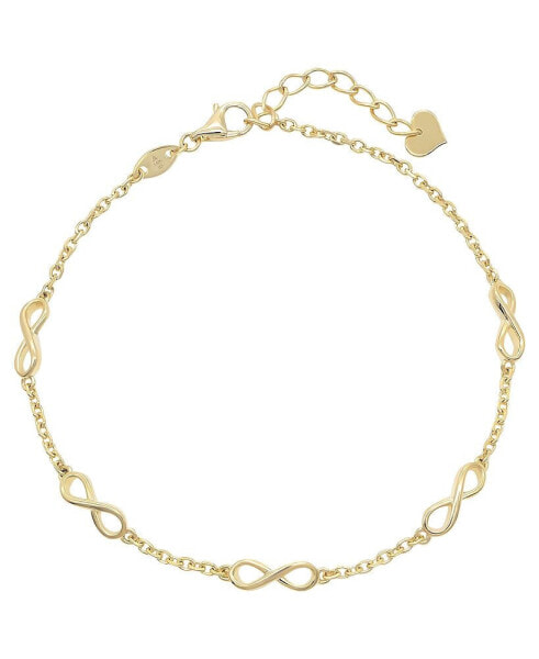 Infinity Chain Bracelet in 14K Gold, 6.5 in adj to 7.5 in, approx. 2.6 grams