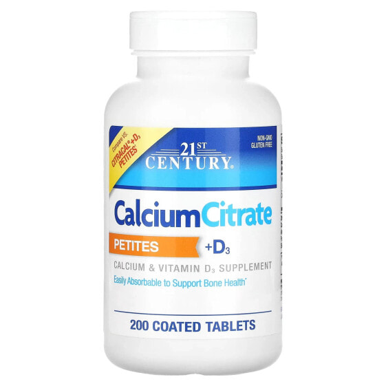 Calcium Citrate Petites + D3, 200 Coated Tablets
