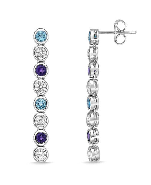 Серьги Macy's Multi-Gemstone Bezel