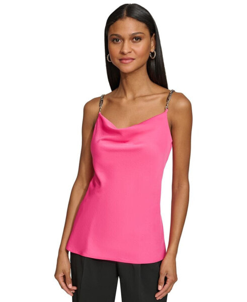 Women's Embellished Cowl Neck Tank Top