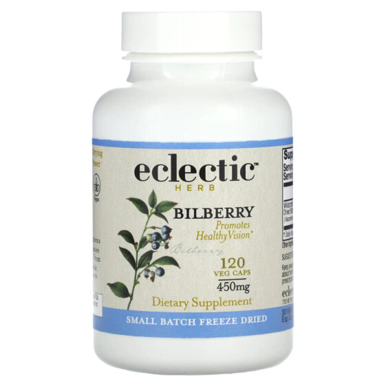 Витамины для глаз Eclectic Herb Брусники 450 мг, 120 капсул