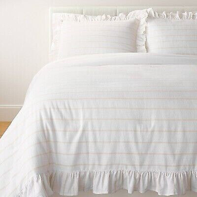 Комплект постельного белья Threshold designed w/Studio McGee King Yarn с оборкой Белый/Хаки