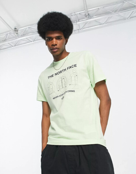 The North Face Coordinates chest print t-shirt in green