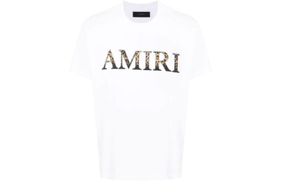 AMIRI FW21 Logo豹纹短袖T恤 男款 白色 送礼推荐 / Футболка AMIRI FW21 LogoT MJLT024100
