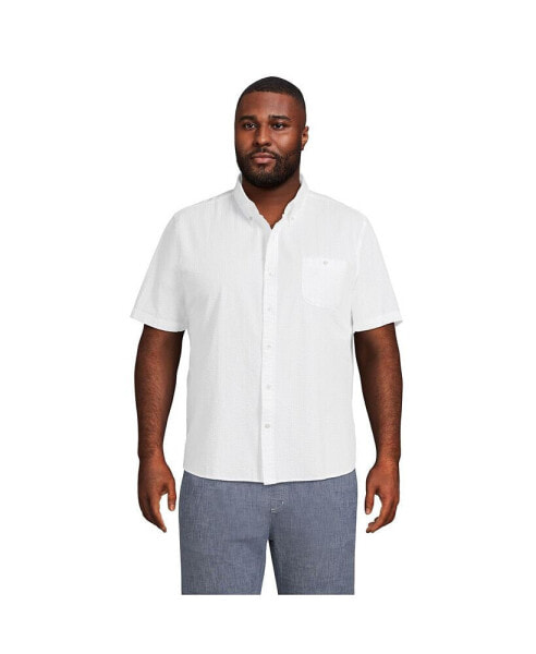 Big & Tall Traditional Fit Short Sleeve Seersucker Shirt