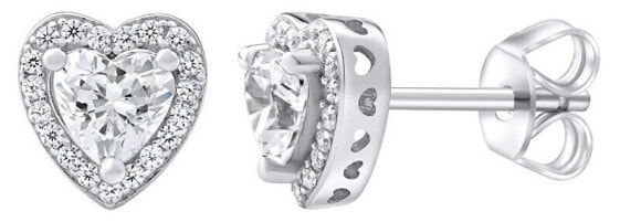 Silver heart earrings with Swarovski ® Zirconia MWE02140
