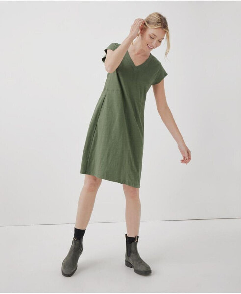 Women's Cotton Relaxed Slub Market Dress