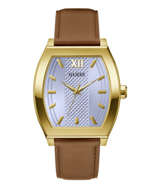 Часы Guess Analog Brown Genuine Leather Watch 42mm