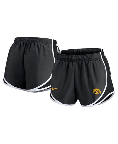 Women's Black Iowa Hawkeyes Primetime Tempo Performance Shorts