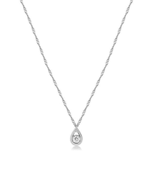 Beautiful steel necklace with zircon Ribbon BBN29