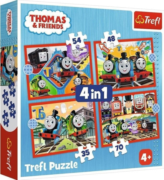 Trefl PUZZLE 4w1 Odjazdowy Tomek /Thomas_Friends 34619