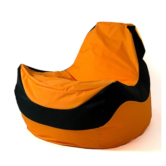 Pouffe GO GIFT Black Orange Oxford tejido antidesgarros 140 x 100 x 100 cm 140 x 100 cm