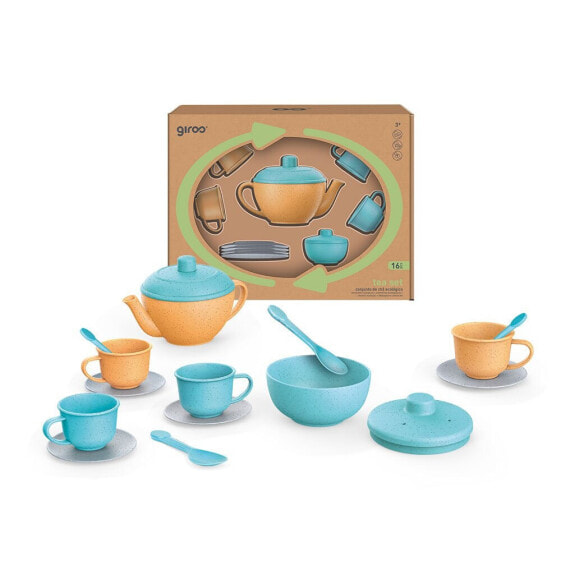 Детский чайный набор GIROS Eco Tea Set 16 штук из биопластика