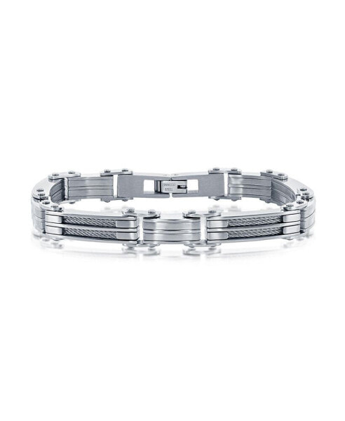 Stainless Steel Cable and Links Bracelet