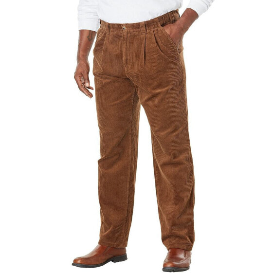 Big & Tall Expandable Waist Corduroy Pleat-Front Pants