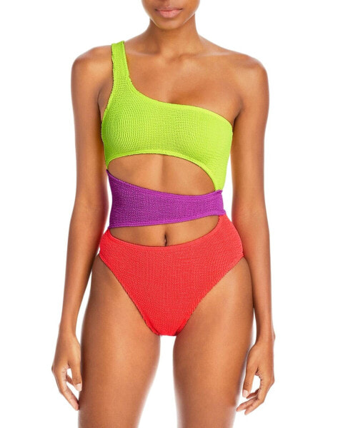 BOUND by Bond-Eye 281979 Rico One-Shoulder Colorblock One-Piece , Size O/S