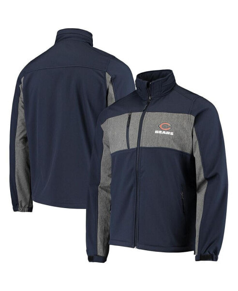 Men's Navy Chicago Bears Circle Zephyr Softshell Full-Zip Jacket