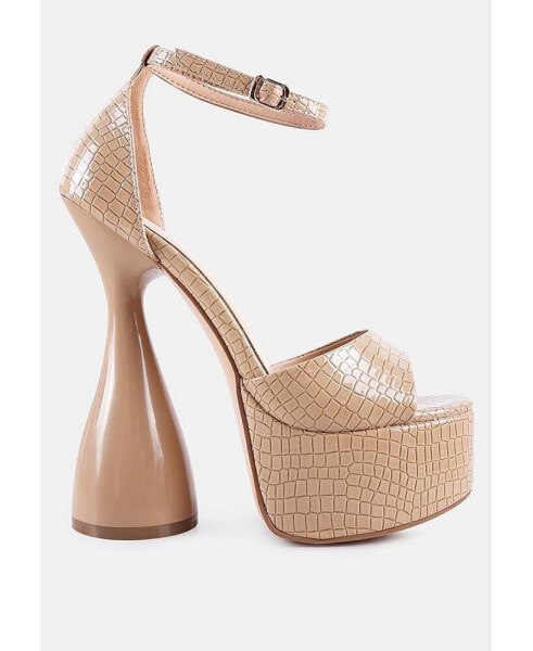 Pretty Me Patent Croc Ultra High Platform Sandals