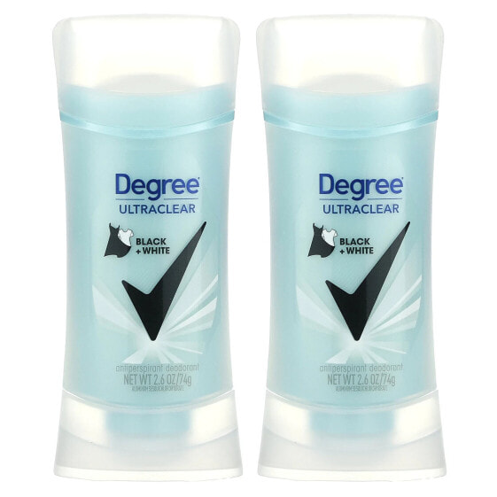 UltraClear, Black + White, Antiperspirant Deodorant, 2 Pack, 2.6 oz (74 g) Each