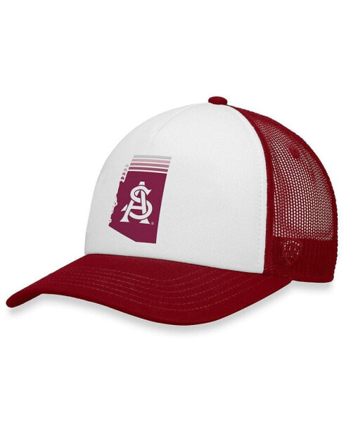 Men's White, Maroon Arizona State Sun Devils Tone Down Trucker Snapback Hat