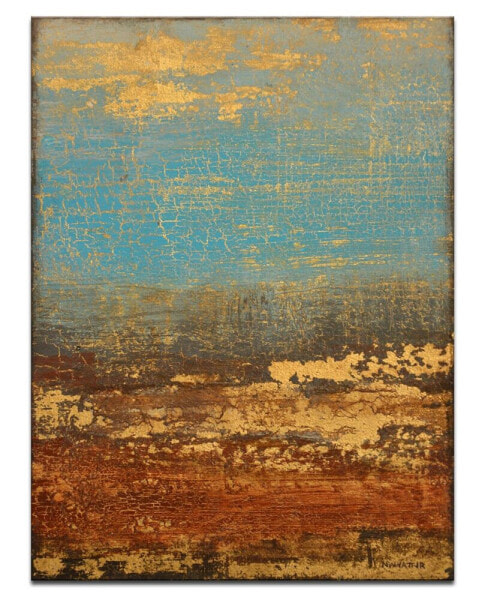 'Yellow River' Abstract Canvas Wall Art - 30" x 20"