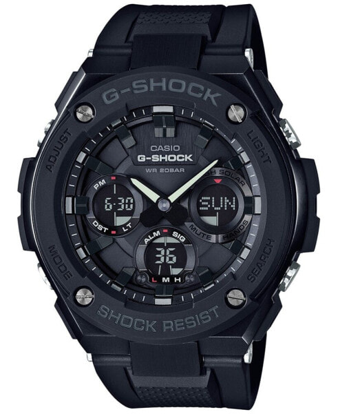 Men's Analog-Digital Black IP with Black Resin Strap G-Steel Watch 51x53mm GSTS100G-1B