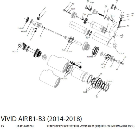 Амортизационная вилка RockShox Vivid Air 14-18 B1 Комплект для технического обслуживания