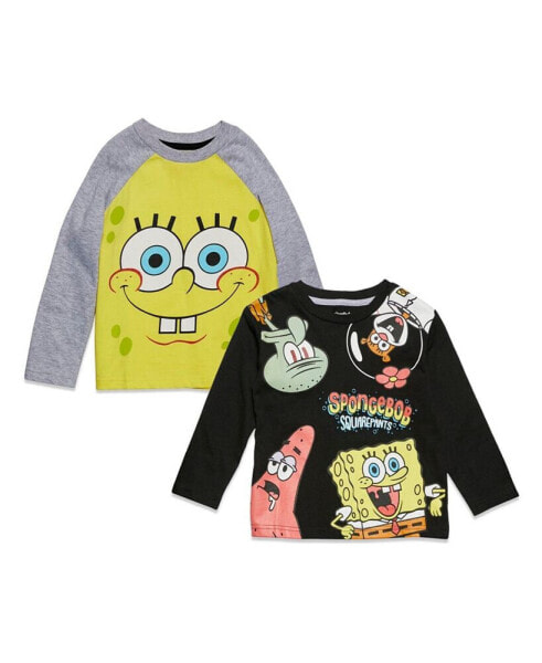 Toddler Boys Patrick Squidward 2 Pack Long Sleeve T-Shirts to