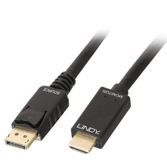 Lindy 3m DisplayPort to HDMI 10.2G Cable - 3 m - DisplayPort - HDMI Type A (Standard) - Male - Male - 3840 x 2160 pixels